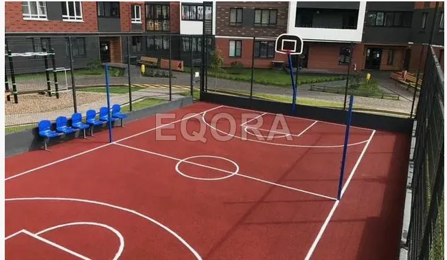 Бесшовное покрытие из резиновой крошки для баскетбольной площадки в Чану